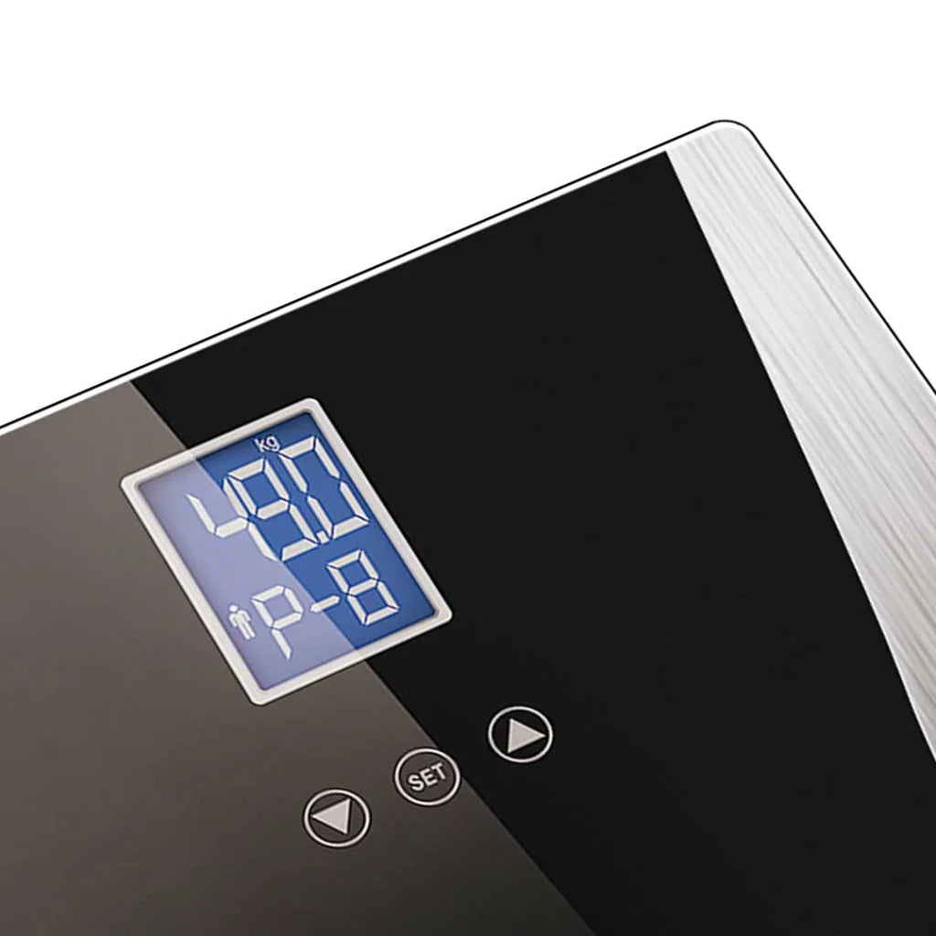 Wireless Digital Body Fat LCD Bathroom Weighing Scale Electronic Weight Tracker - Black - Premium