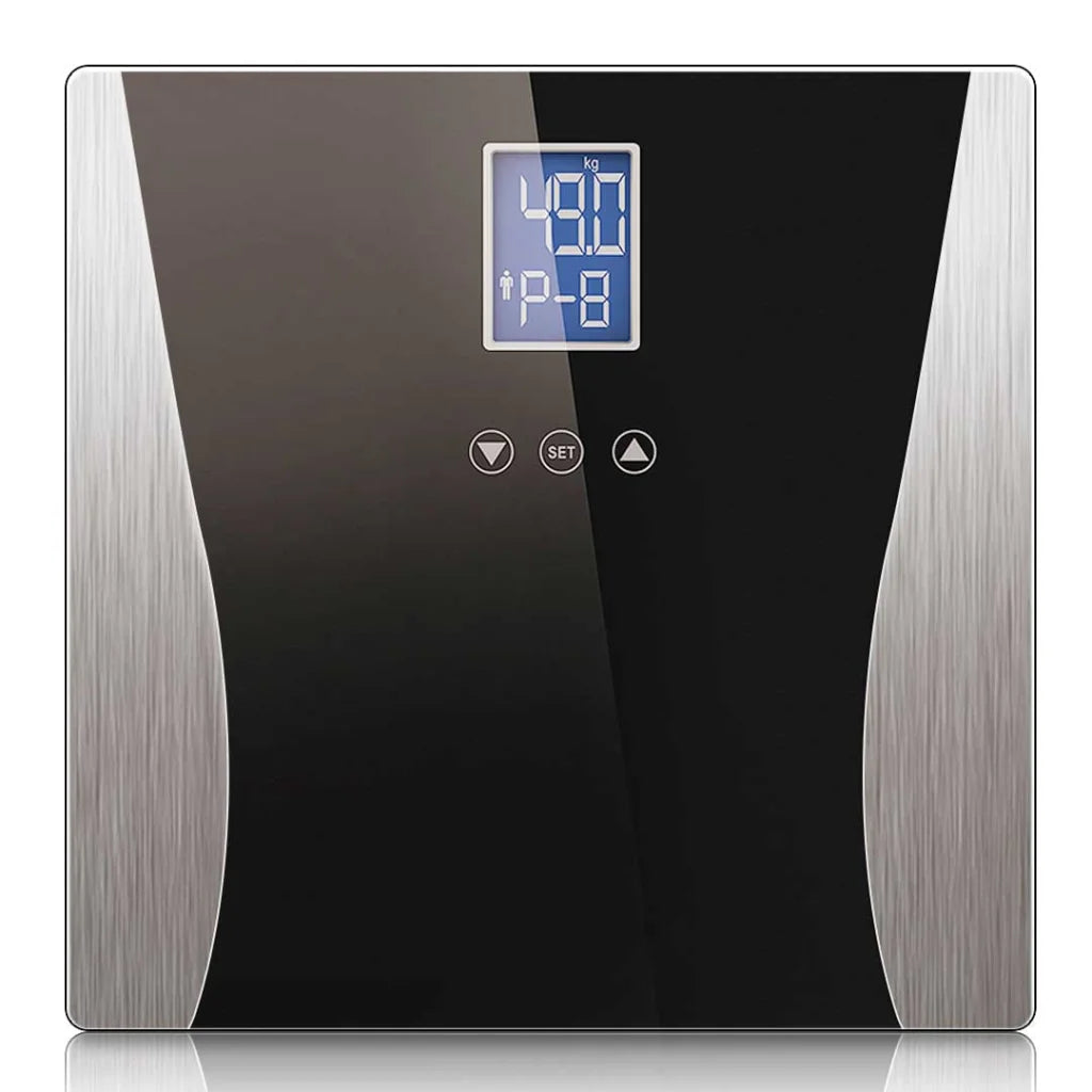Wireless Digital Body Fat LCD Bathroom Weighing Scale Electronic Weight Tracker - Black - Premium