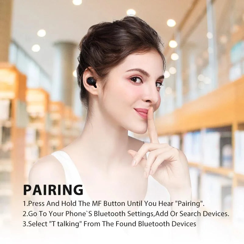 Wireless In-Ear Headset With Usb Cable - Black 5.0-1915196499868913673