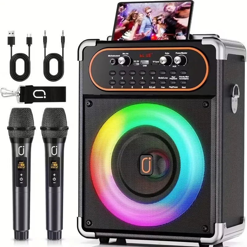 Wireless Karaoke Machine with Dual Microphones - Audio &
