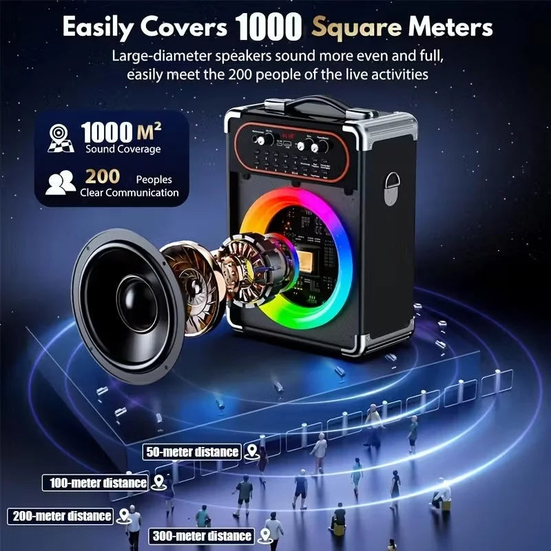 Wireless Karaoke Machine with Dual Microphones - Audio &