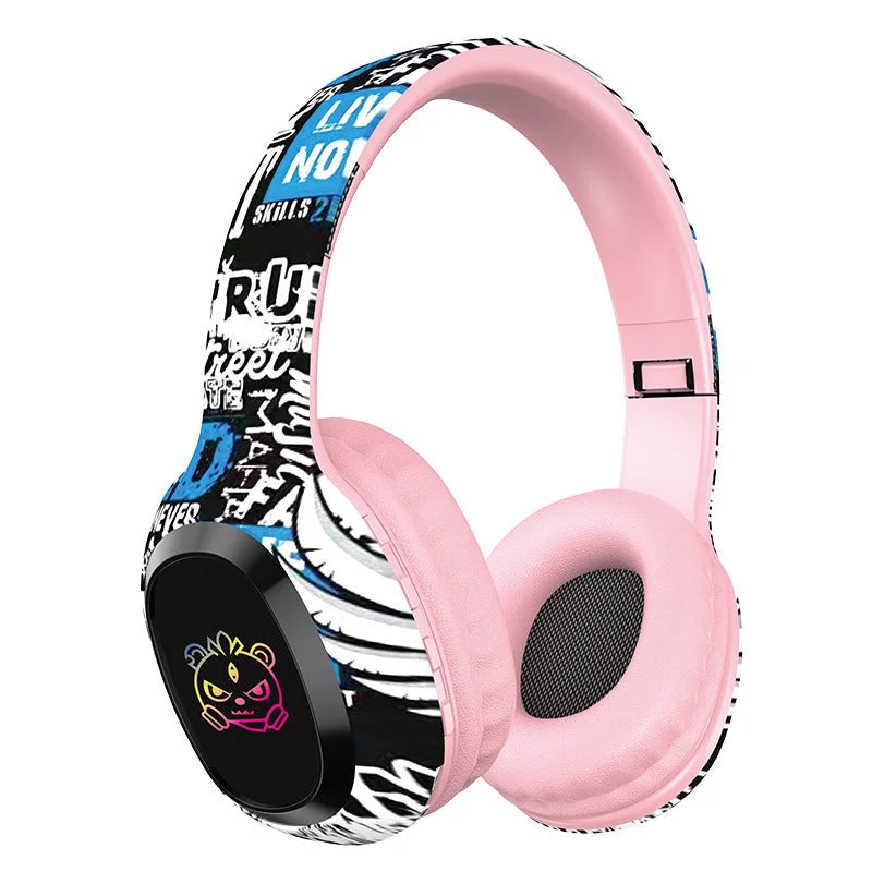 Wireless Over-Ear Headphones with Graffiti Design