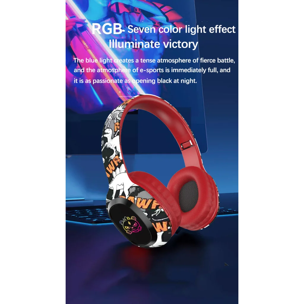 Wireless Over-Ear Headphones with Graffiti Design