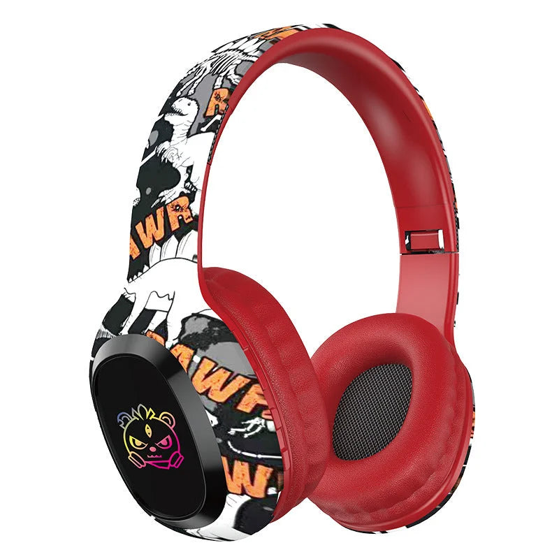 Wireless Over-Ear Headphones with Graffiti Design