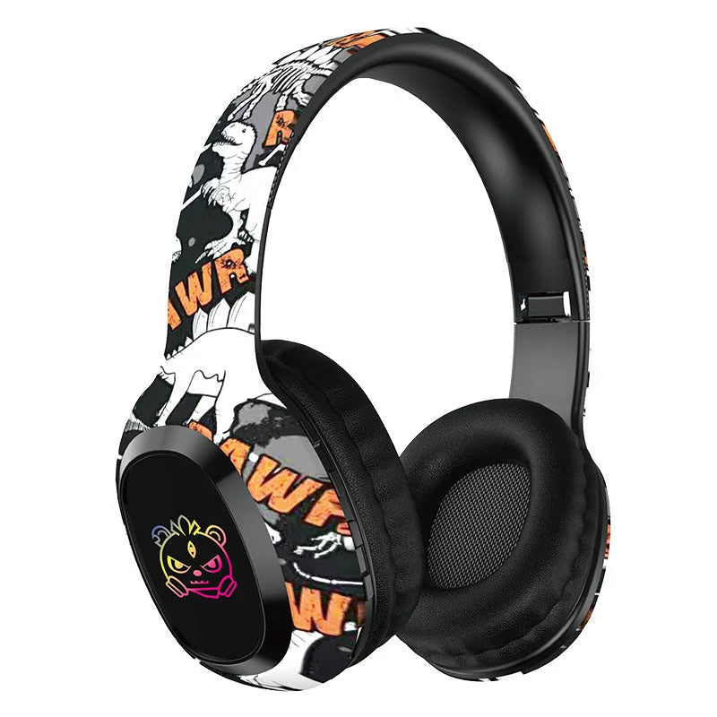 Wireless Over-Ear Headphones with Graffiti Design