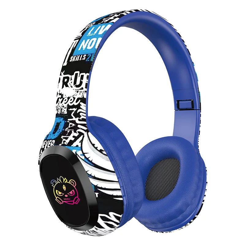 Wireless Over-Ear Headphones with Graffiti Design
