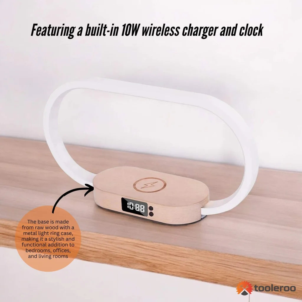 Wireless Phone Charger Table Lamp - USB Port Charging