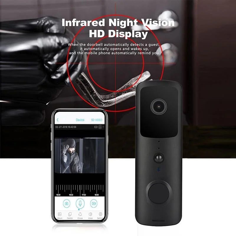 Wireless Smart Doorbell With Two-Way Intercom & Night