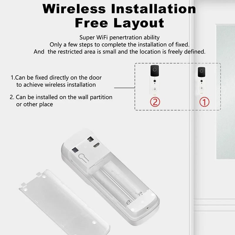 Wireless Smart Doorbell With Two-Way Intercom & Night