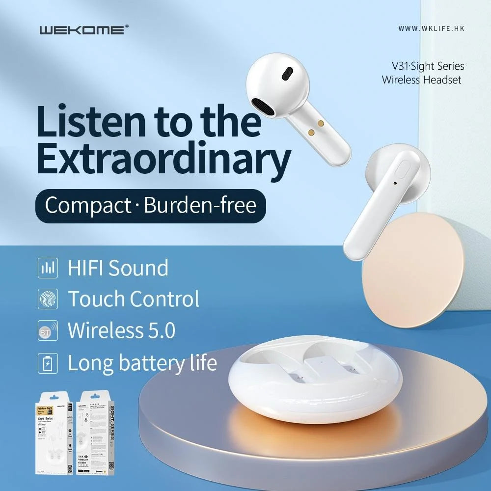 Wireless Stereo Bluetooth Earphones Sight Series White 894