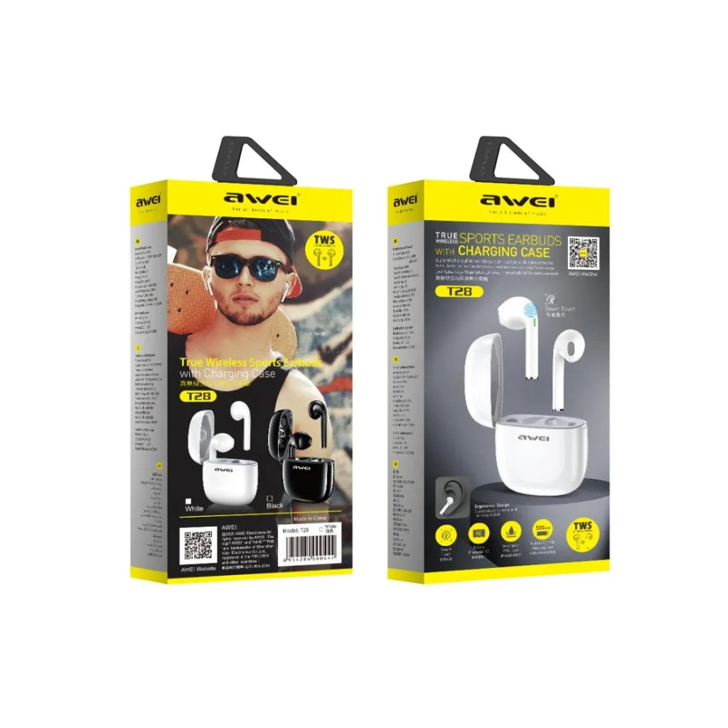 Wireless T28 Sports Tws Headset With Charging Case - White-1915196638666821638