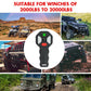Wireless winch remote with compact layout and accessory details