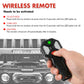 Wireless winch remote with caster wheels and side handle rail