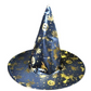 WITCH HAT Gold & Black Halloween Costume Fancy Dress Womens
