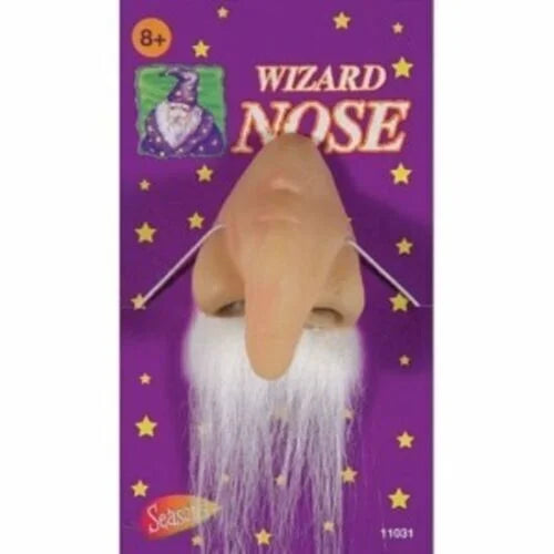 WIZARD NOSE with Moustache Latex Elf Old Man Merlin Costume