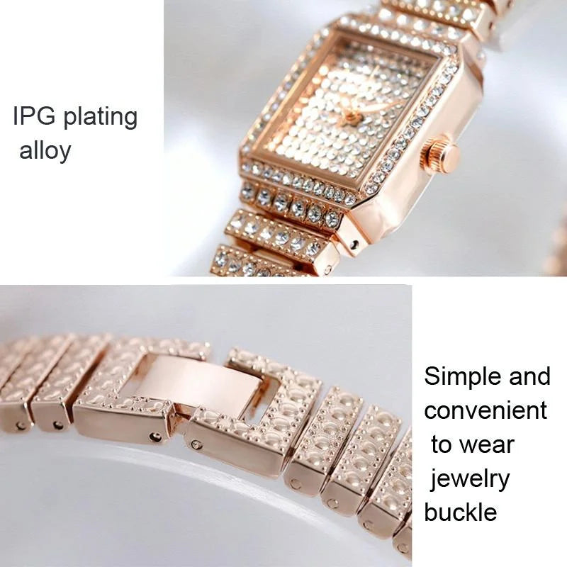 Women Diamond Chain Watch - Elegant and Timeless - Rose