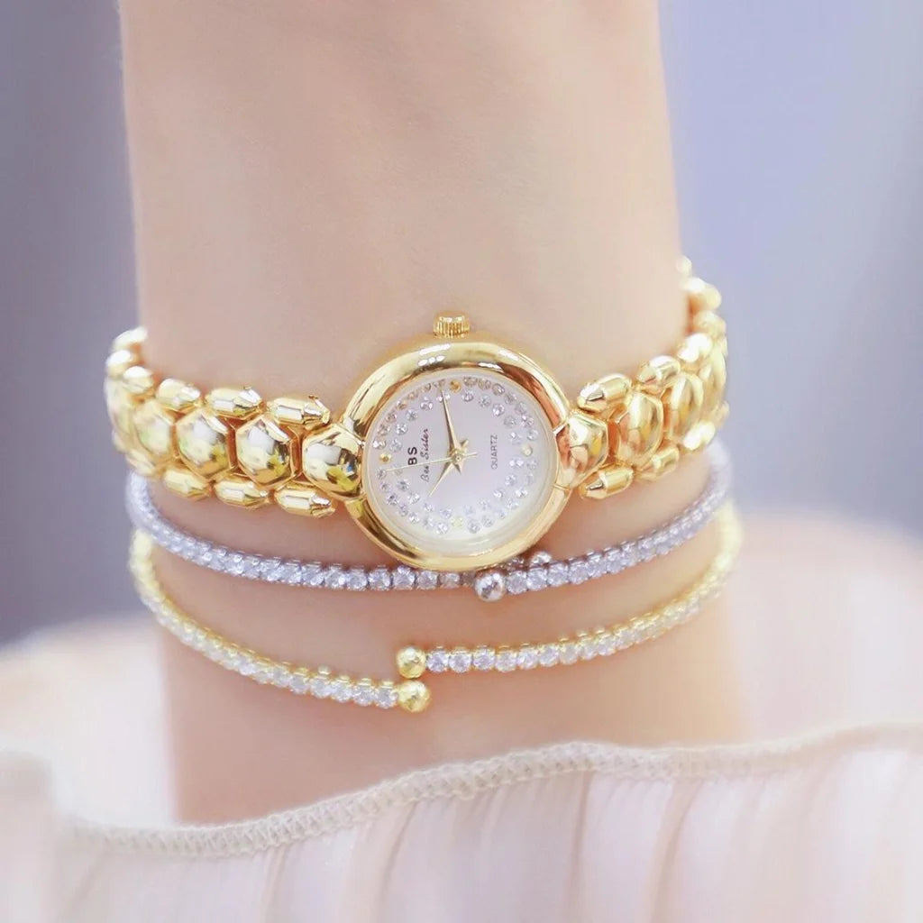 Women Diamond Chain Watch - Elegant Jewelry - Silver