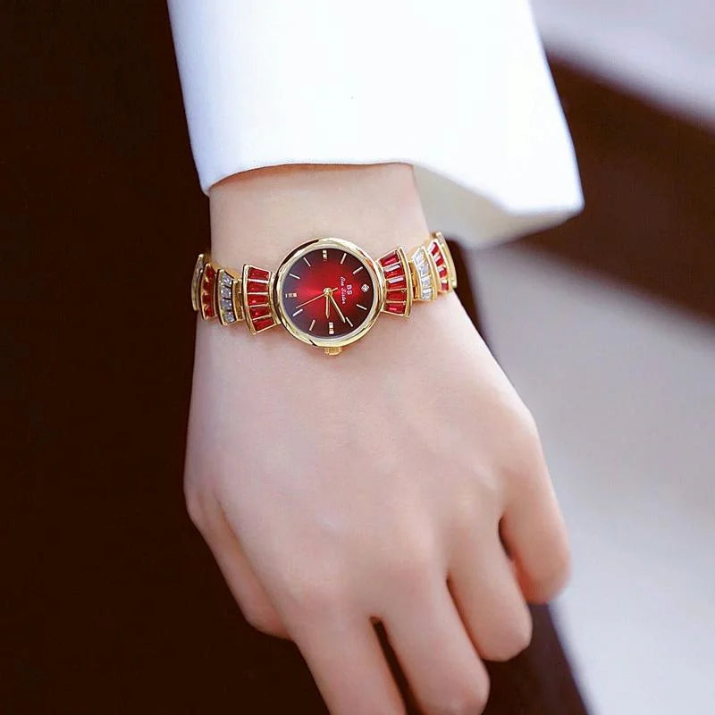 Women Diamond Symphony Wrist Watch with Inlaid Diamonds