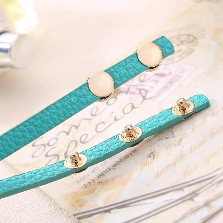 Women Lake Blue Gemstone Bracelet Watch - Eye Shape