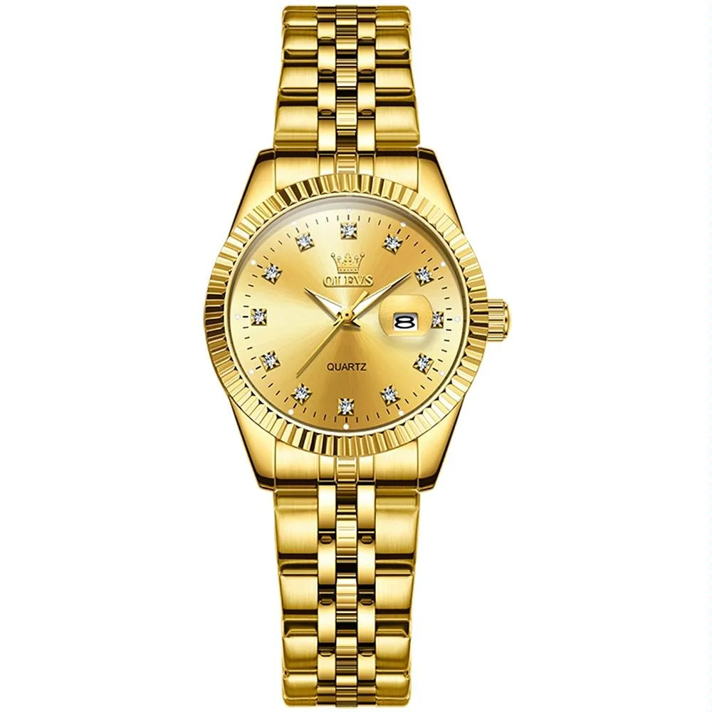Women Luminous Diamond Quartz Watch - Waterproof - White