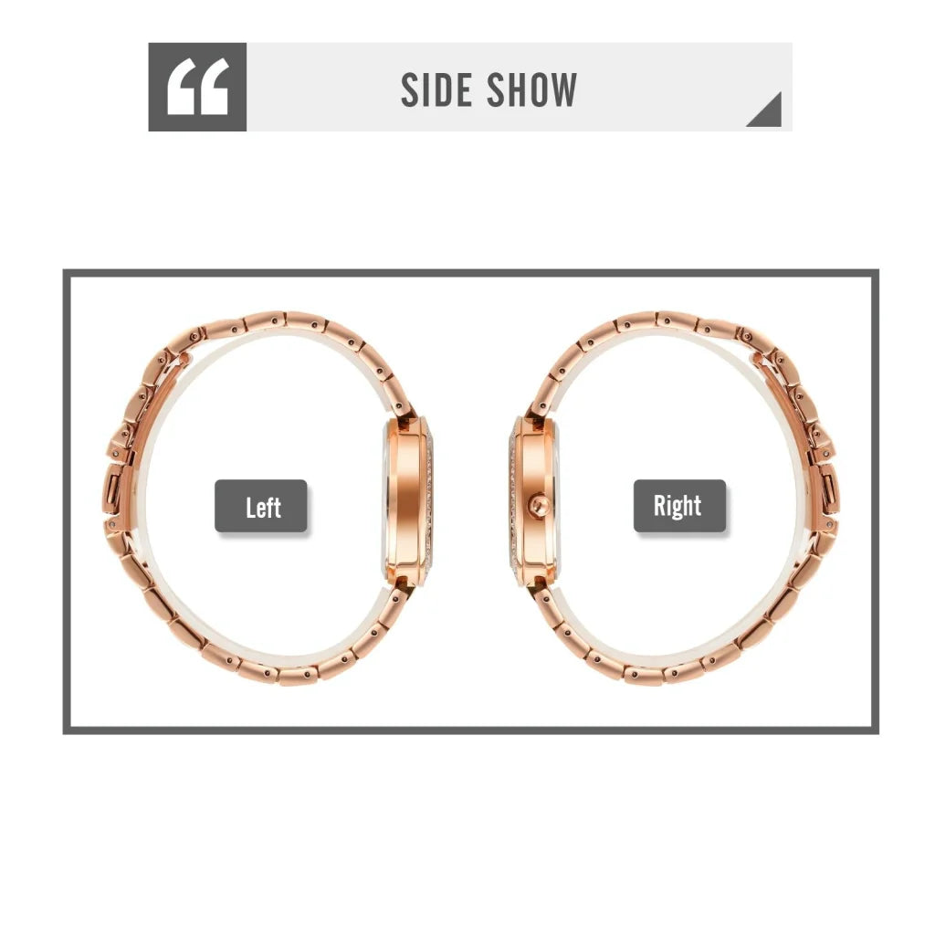 Women Quartz Watch with Diamond Roman Numerals and Round