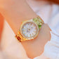 Women Round Diamond Watch with Alloy Strap - Silver