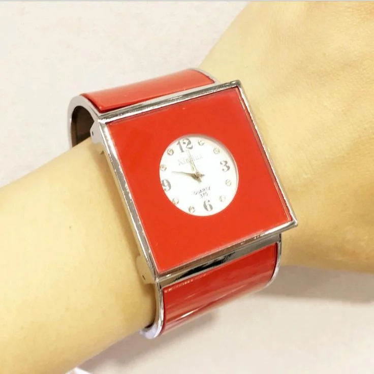 Women Square Dial Bracelet Watch - Large Face - Black