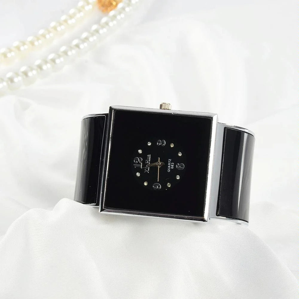 Women Square Dial Bracelet Watch - Large Face - Blue