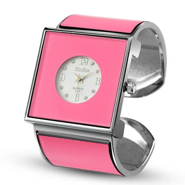 Women Square Dial Bracelet Watch - Large Face - Blue