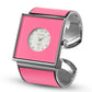 Women Square Dial Bracelet Watch - Large Face - Pink