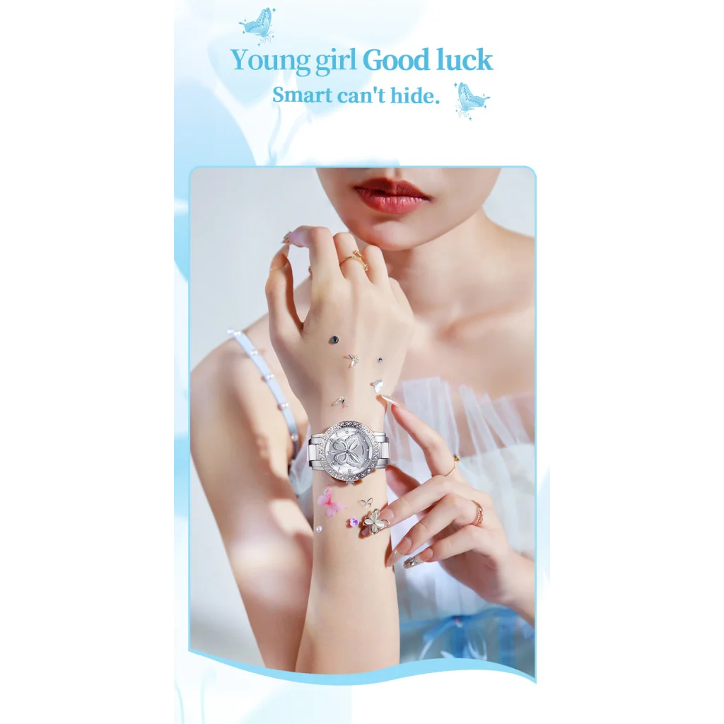 Women’s Butterfly Quartz Watch with Ceramic Steel Strap
