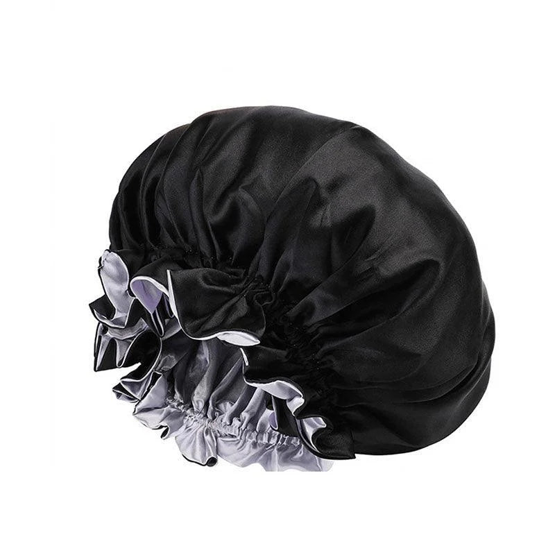 Womens Satin Sleep Cap Bonnet Elastic Wide Band Hair