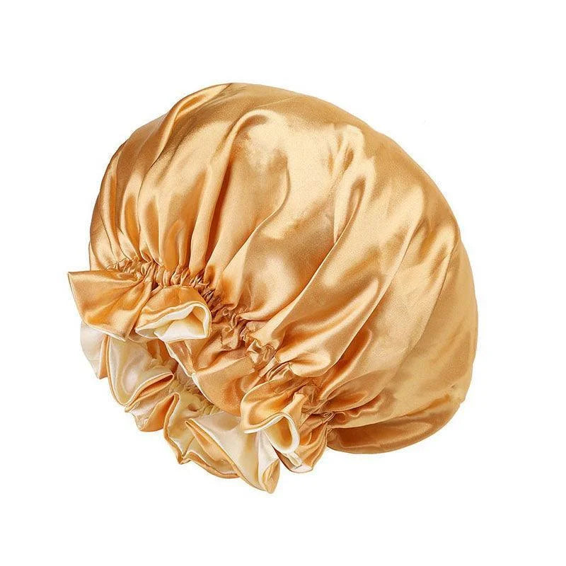 Womens Satin Sleep Cap Bonnet Elastic Wide Band Hair
