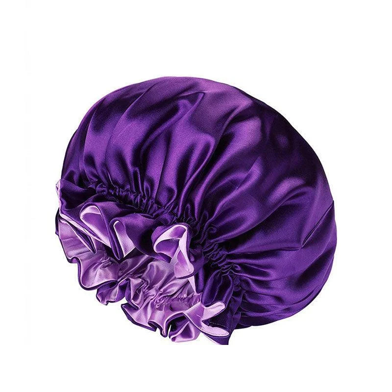 Womens Satin Sleep Cap Bonnet Elastic Wide Band Hair