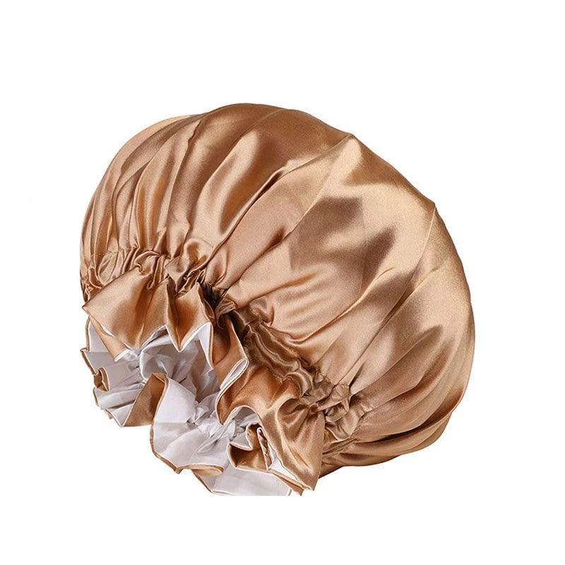 Womens Satin Sleep Cap Bonnet Elastic Wide Band Hair