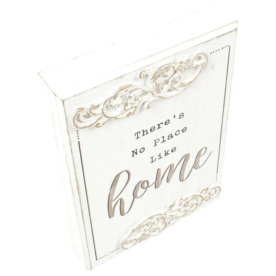 Wood-carved ’No Place Like Home’ Wall Art 20x27cm - Home &