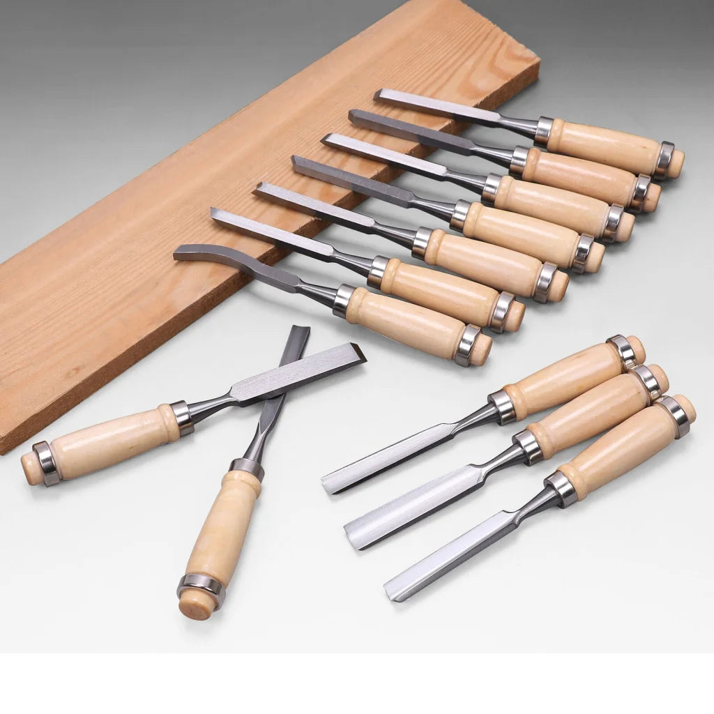 Wood Carving Chisel Set 12Pc High Carbon Steel Woodworking