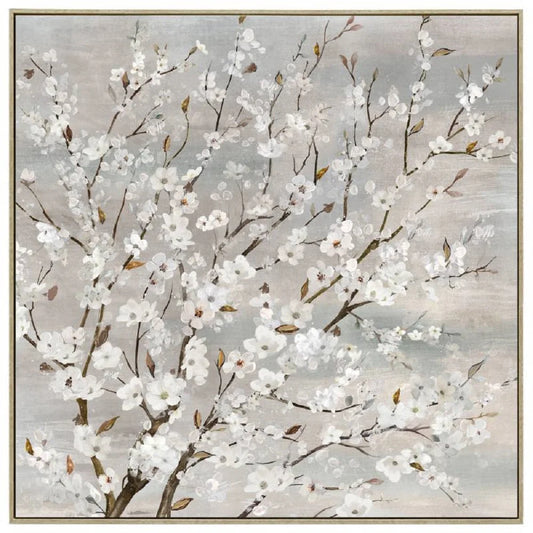 Wood Framed Blossom Canvas Wall Art 80cm - Home & Garden >