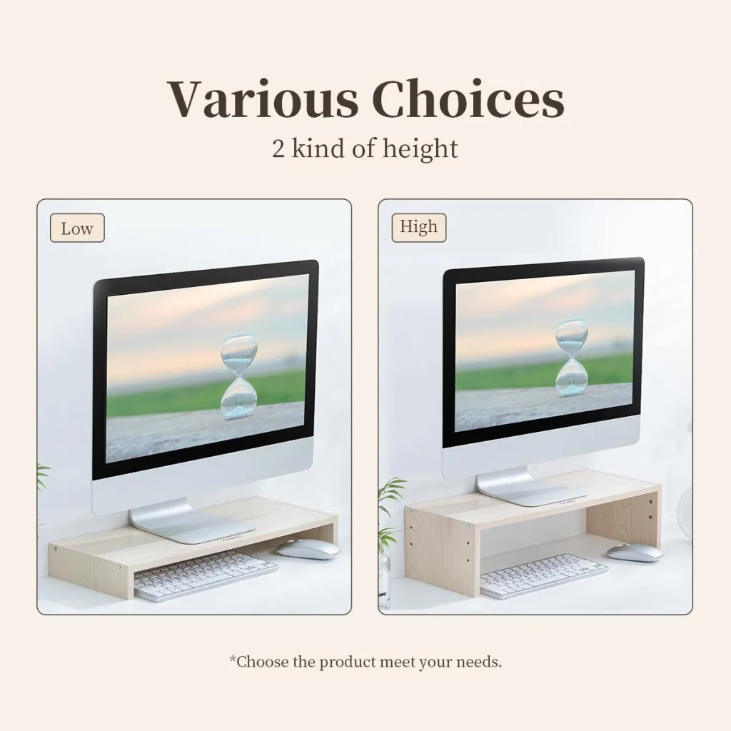 Wood Grain 2-Tier Monitor Stand With Partition-1964932249854021634