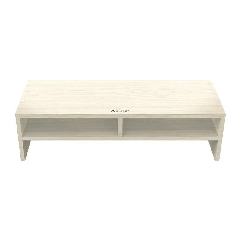 Wood Grain 2-Tier Monitor Stand With Partition