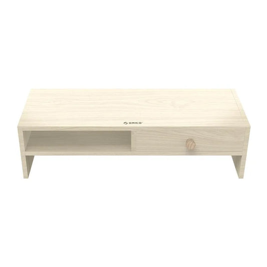 Wood Grain Monitor Stand With Drawer - 2 Layers-1964932260281061377