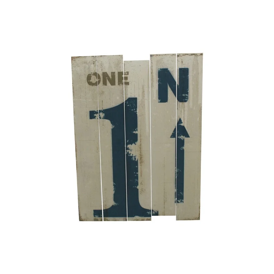 Wood Look Wall Plaque - No.1 46cm - Home & Garden > Wall