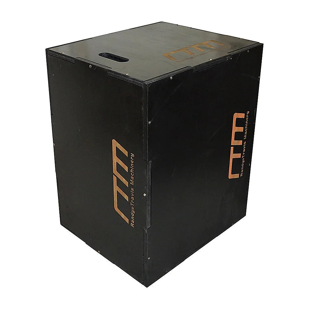 Wood Plyometric Jump Box 3-in-1 - Black - Fitness