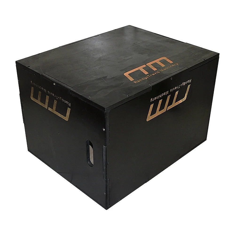 Wood Plyometric Jump Box 3-in-1 - Black - Fitness