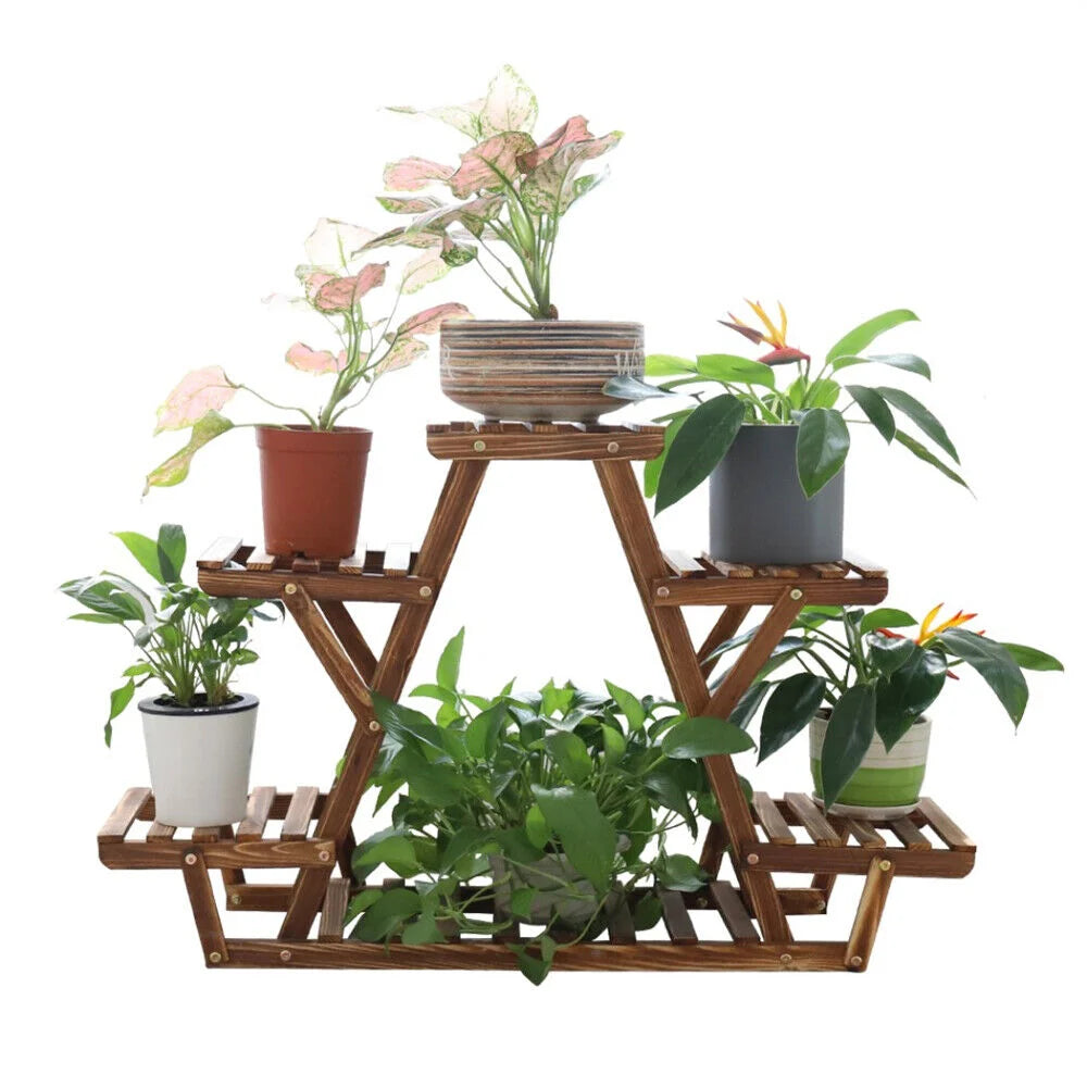 Wooden 6 Tier Plant Stand A-Frame Flower Pot Display