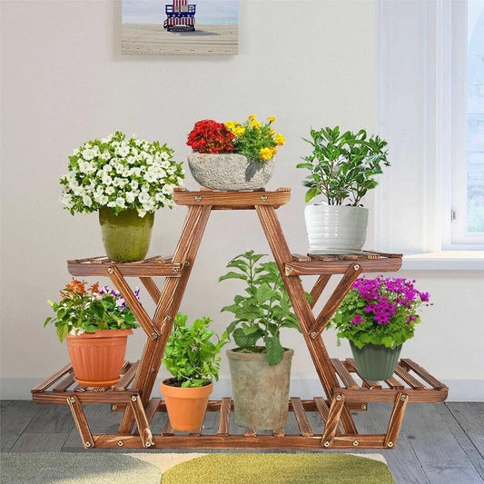 Wooden 6 Tier Plant Stand A-Frame Flower Pot Display
