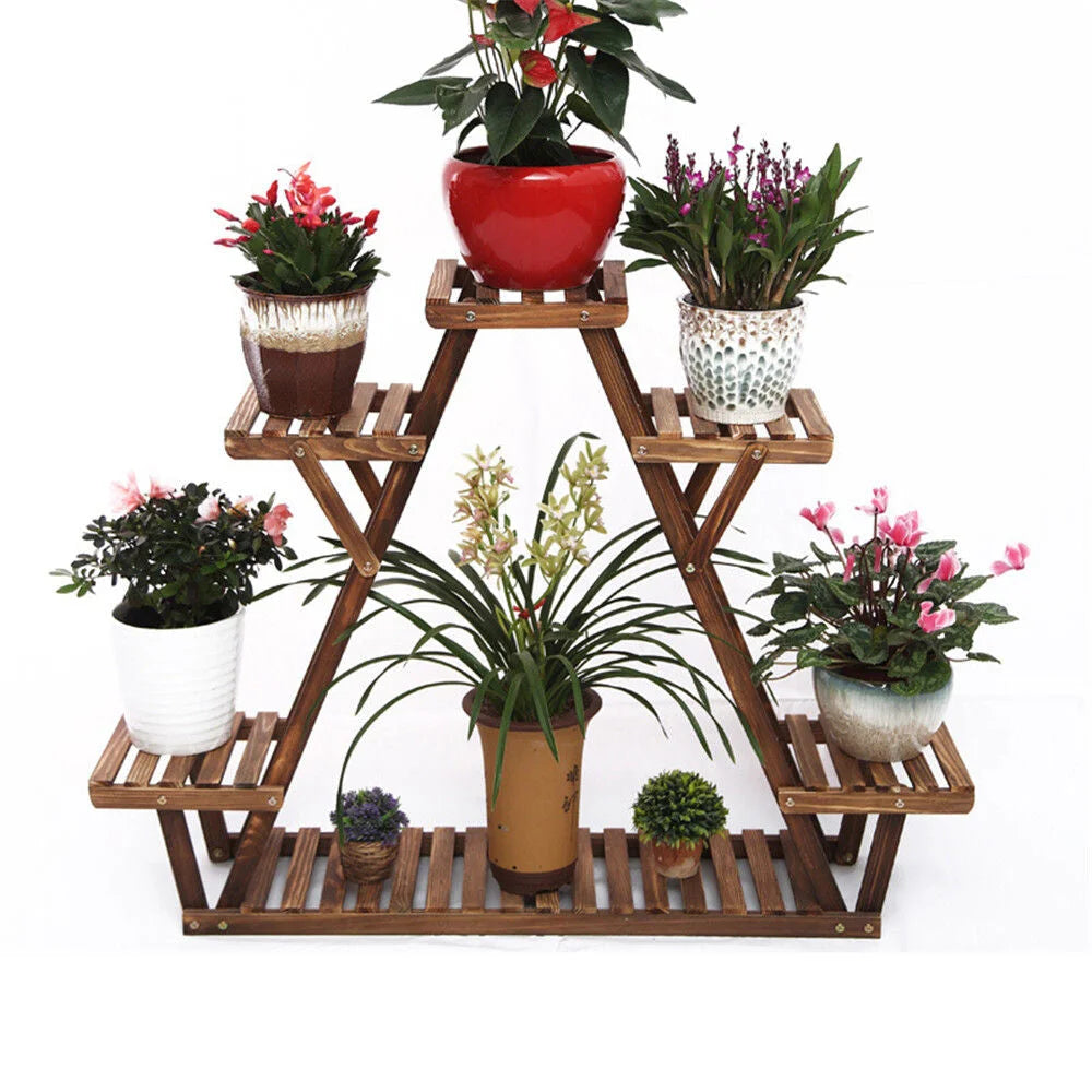 Wooden 6 Tier Plant Stand A-Frame Flower Pot Display