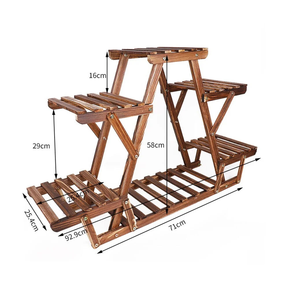 Wooden 6 Tier Plant Stand A-Frame Flower Pot Display
