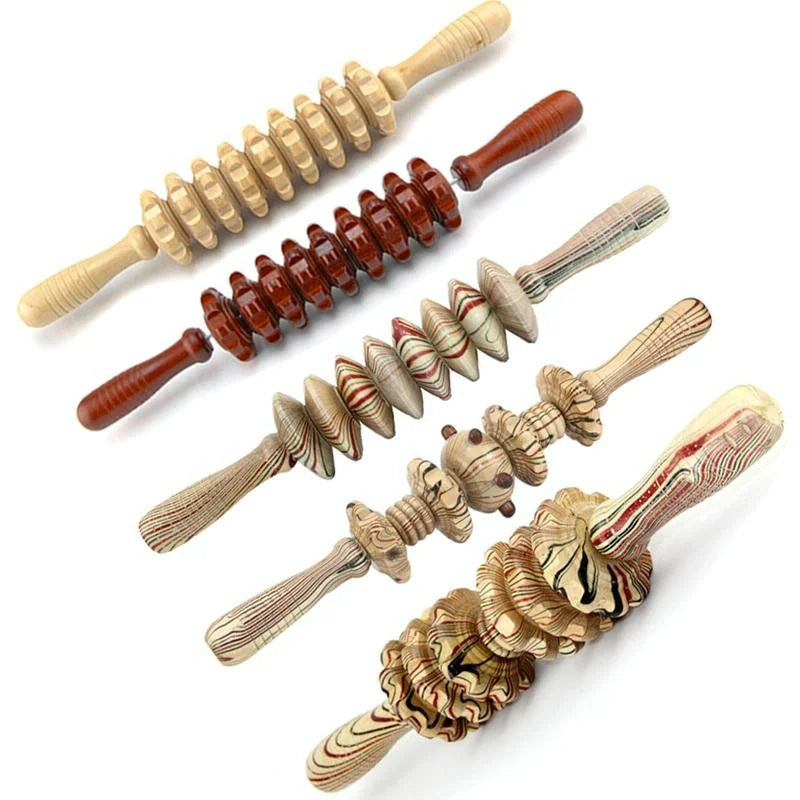 Wooden Abdominal & Leg Roller Massager - 388 Massage Wheel
