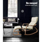 Wooden Armchair with Foot Stool Beige birch plywood
